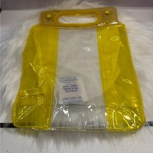 💙3/$20 Avon Yellow Transparent Tote Bag VINTAGE 2002
